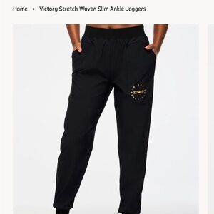 Zumba Black Joggers with Gold Logo